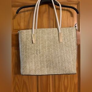 Elegant Cream woven Tote Bag